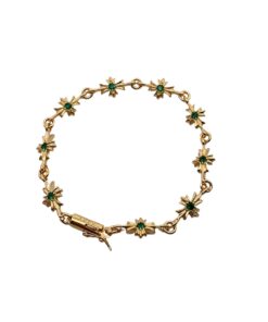 克罗心  镀金绿钻十字手链镀金