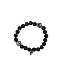 克罗心 黑玛瑙珠手串纯银材质