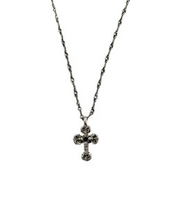 克罗心  蓝钻迷你火焰十字架纯