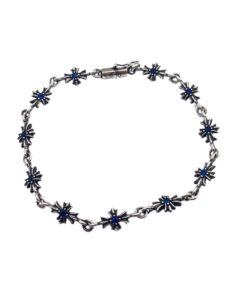 克罗心  蓝钻十字手链纯银材质