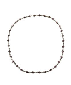 克罗心  满镶红钻十字链纯银材