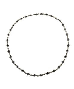 克罗心  满镶蓝钻十字链纯银材