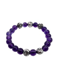 克罗心 十字花球紫水晶手串纯