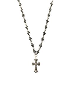 克罗心  镶石十字架十字链手工