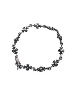 克罗心  镶石十字手链纯银材质