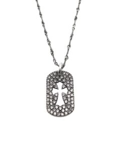 克罗心  中号满钻镂空十字架牌