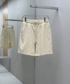 LOUI Damier 刺绣毛圈布短裤