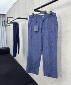 LOUISVUITTON莱茵石镶钻牛仔裤