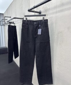 LOUISVUITTON棋盘格植绒牛仔裤