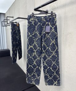 LOUISVUITTON蛇纹图案牛仔裤