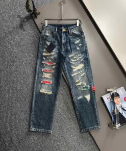 LV2025四季款宽松牛仔裤直筒长裤