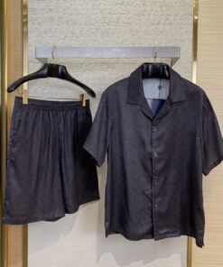 LV路易威登D老花短袖衬衫套装