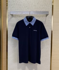 MIUMIU缪缪假二件徽标刺绣POLO衫