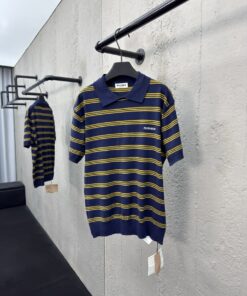 MIUMIU毛织条纹POLO衫工艺说