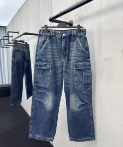 PRADA棉质三角标口袋牛仔裤工