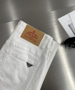 PRAD简约白色牛仔裤全