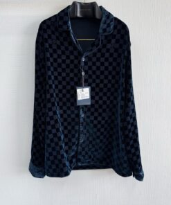 棋盘格印花衬衫锦纶