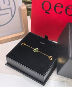 Queelin麒麟三葫芦绿翡翠手链_12404