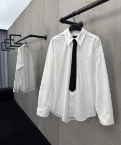 WE11DONE纯色领带贴布衬衫工