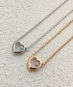 肖邦项链 新品光面单钻爱心项链