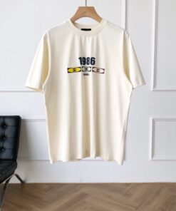 小香中古风高级字母米色短袖T恤_4008