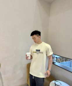 小香中古风高级字母米色短袖T恤