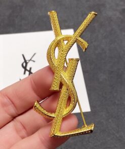 YSL圣罗兰专柜新款黄金色胸针