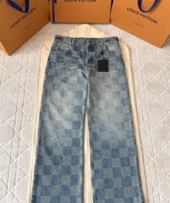 1V2025SS早春新款棋盘格牛仔裤